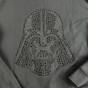 Star Wars Rock Republic Sweatshirt Jacket Medium Gray Rhinestone Darth‎ Vader